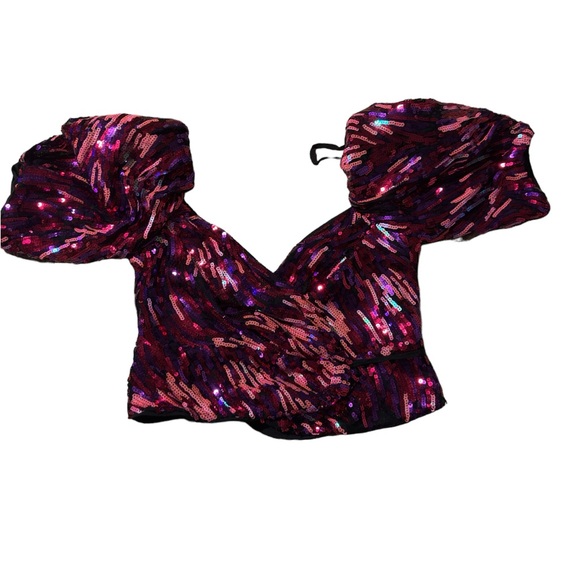 LPA Sequin Wrap Crop Top. Size XS - Picture 3 of 6
